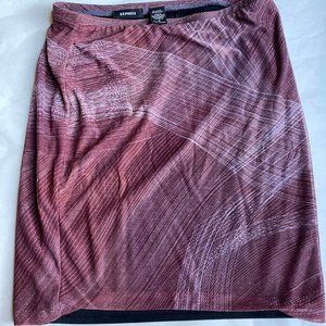 Express Purple and Silver Mid-Length Nylon/Metallic Skirt